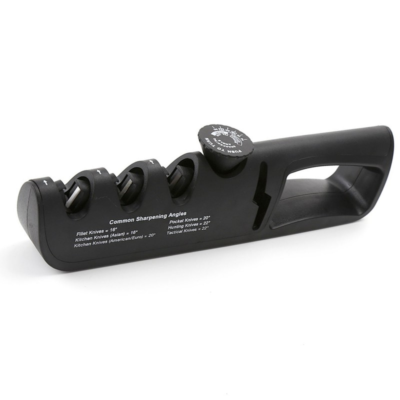 Black 4 Stage Knife Sharpener Adjustable Angle Household Blade Sharpener