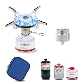 Caudblor Camping Stove with Butane Adapter - Lightweight Backpacking Stove for Hiking & Travel