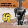 KAKILFOB Four Spiral Flute Step Drill Bit, HSS Step Drill