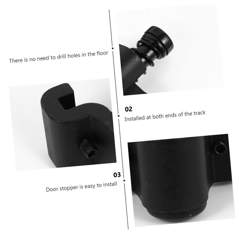 ORFOFE Barn Door Hangers Rollers Sliding Door Stopper Black Door