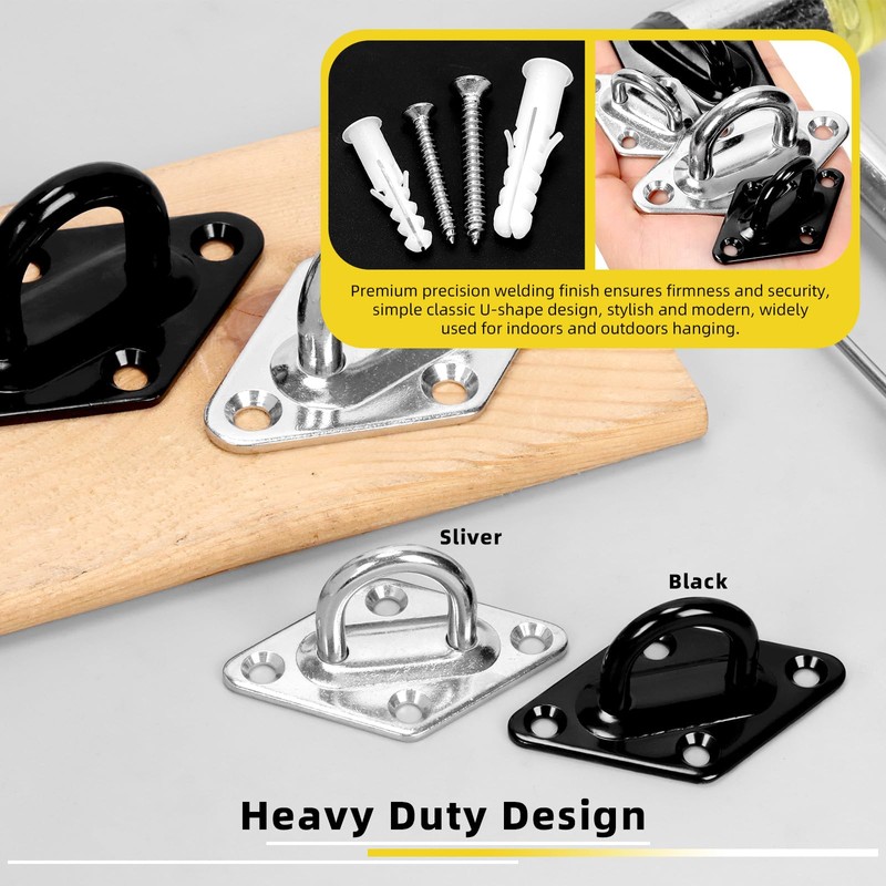 Mardatt 4 Pack M8 304 Stainless Steel Pad Eye Plate