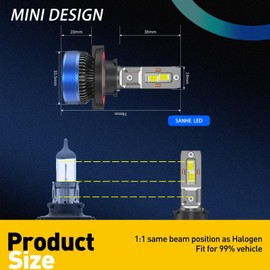 Boviluxe K18-H13 Light Fog Light Bulbs 24,000LM Super Bright (600% Brighter) - 6500K Cool White, 1:1 Mini Size Direct Fit, Plug & Play with Cooling Fan - No Adapter Needed, IP68 Waterproof (Pack of 2)