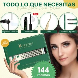 Extensiones De Pestañas Jade Olive Mixta Gruesa Natural Espesor 0.07 mm Largo 1.8 cm Tipo de curvatura D