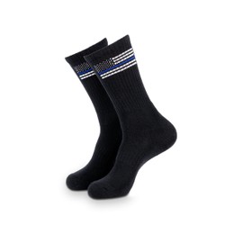 Chacon Tactical Thin Blue Line Black Crew Socks, Gift for Police, Sheriff, Law Enforcement Officers