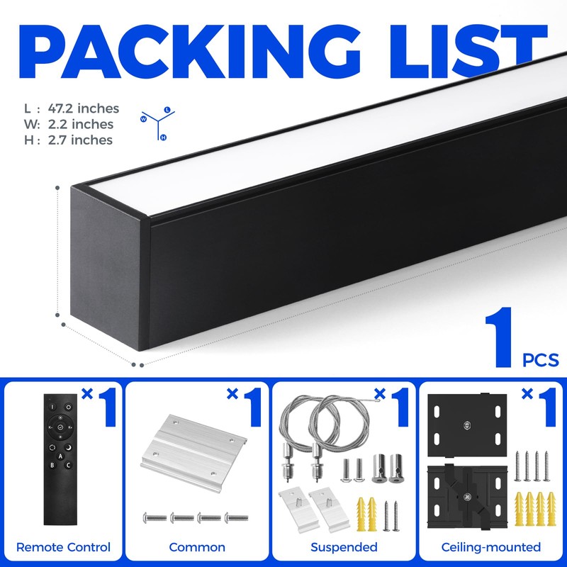 Barrina 4FT LED Linear Light 5568 Remote Series, 2nd-Generation, 45W