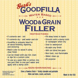 Water-Based Wood & Grain Filler (Trowel Ready) - Walnut - 1 Gallon By Goodfilla | Replace Every Filler & Putty | Repairs, Finishes & Patches | Paintable, Stainable, Sandable & Quick Drying