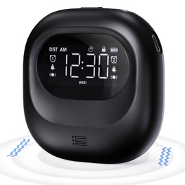 PPLEE Vibrating Alarm Clock for Heavy Sleepers Deaf Hearing Impaired-Battery Operated Rechargeable Bed Shaker Under Pillow-Weekday/Weekend Dual Alarm Clock-Cordless Digital Clock for Travel