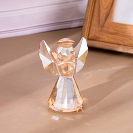 LONGWIN Crystal Angel Figurine Christmas Decorative Glass Ornaments Collecible Gift Idea