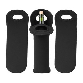 Walfront 3PCS Funda Protectora de Botella de Vino con Mangas de Viaje Aisladas para Botellas de Vino Bebidas de Cerveza Botellas de Agua Deportivas Botellas de Bebé Negro