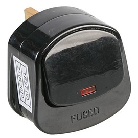 Pro Elec 2138 BLACK 13A Switched Plug Top with Neon Light, Black