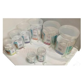 (Set of 2) Sunpet 450ml Alpine Jars with Spoon AJ0450 Plastic Storage Round Pet Jars with Airtight transparent Screw Top Lids Clear Storage Containers…