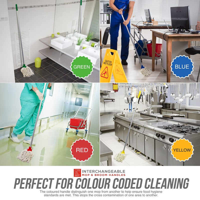 Colour Coded Mop and Broom Handle Replacement - 120cm Long