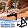 KLYKLL 3D Multi-Angle Measuring Ruler, 45/90 Degree Aluminum Alloy Miter