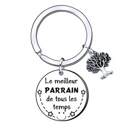 YUANSI Geschenk Pate Geschenk Pate Schlüsselanhänger Geschenk Pate Geburtstag Geschenk Paten Weihnachten Geschenk Tag Taufe Paten Originelles Geschenk Pate personalisiert, Farbe: silberfarben., L