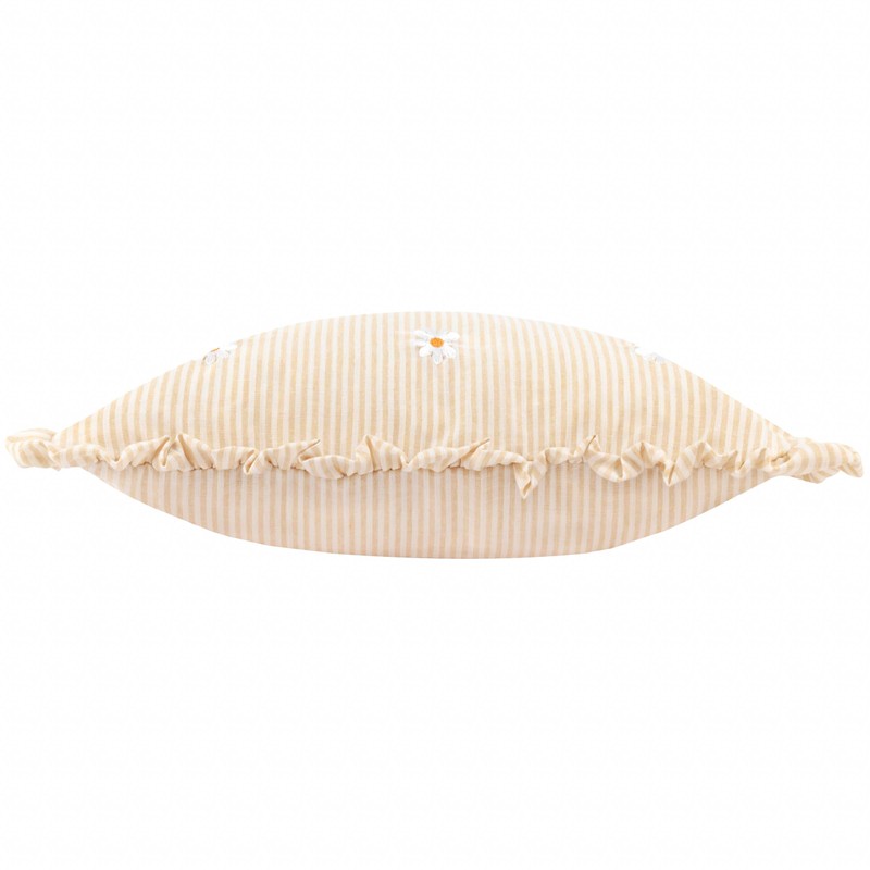furn. Les Fleurs Embroidered Ruffle Cushion Cover - Daises -