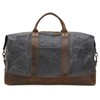 Polare 23” Waterproof Travel Duffel Bag Waxed Canvas Cowhide Leather