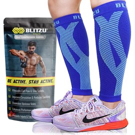 Men Compression Socks, Leg Compression Sleeve, Calf Brace for Torn Calf Muscle, Calf Compression Sleeve Men, Football Leg Sleeves Women Maternity Socks Youth Compression Socks Pregnancy Socks Blue XXL