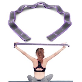 STAYOUNG Banda de Resistencia, Banda Deportiva para Fisioterapia, Yoga, rehabilitación y Ejercicio en casa, Lavable, Alta Elasticidad, Violeta, 1,1 Metros