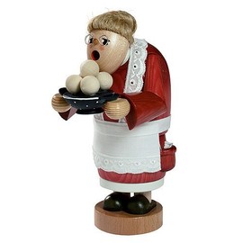 KWO Olbernhau Smoker Granny with Dumplings, 17 cm, Multi-Coloured