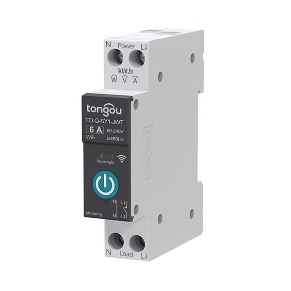 TONGOU DIY 1P+N DIN Rail WiFi Smart Switch, 6A WLAN