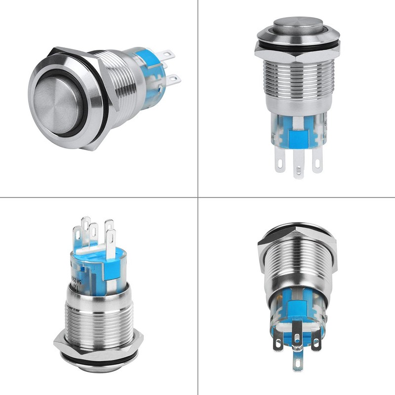 Larcele JSANKG-08 Momentary Metal Button with Light Indicator, DIY On/Off