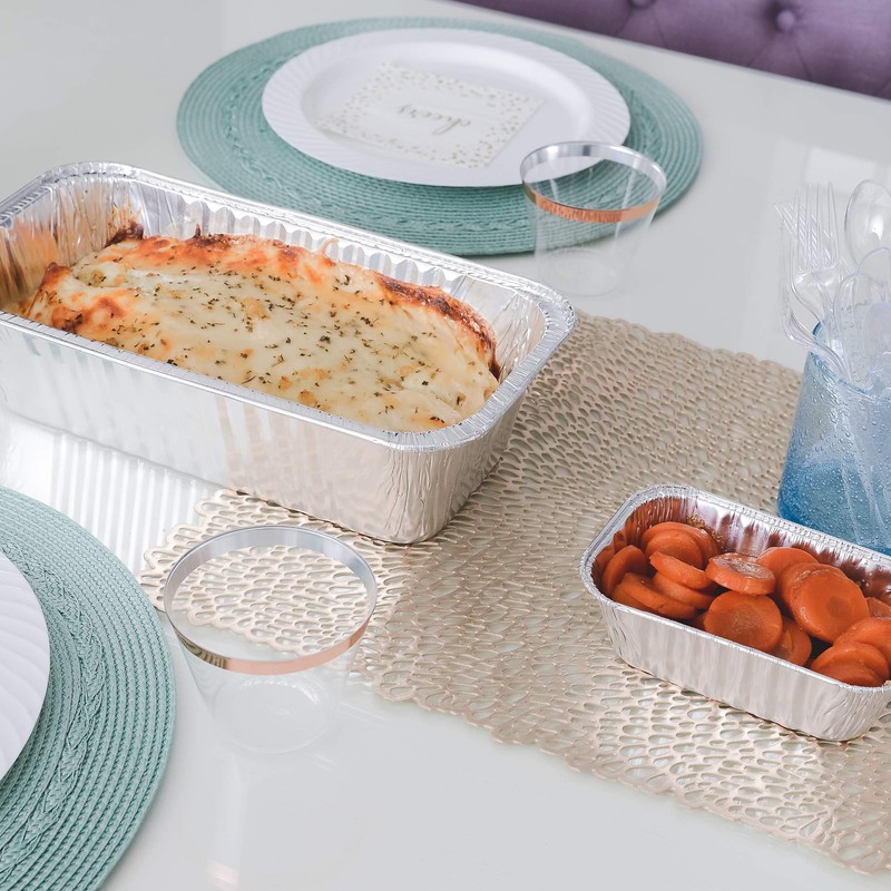 PLASTICPRO [1 Lb 10 Pack Disposable Loaf Pans Aluminum Tin