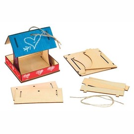 Colorations® Easy-Build Bird Feeder, Set of 6, Crafts for Kids, Easy to Build Craft, Crafts for Children, Craft for Boys & Girls,Fun Craft for Kids,Personalize Your Bird Feeder, Wooden Craft