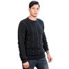 INTI ALPACA Thick Handmade Sweater for Men in Black Alpaca