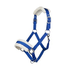 HKM 11796 Bischofshofen Headcollar Plush Padding Horse Halter Royal Blue, Pony
