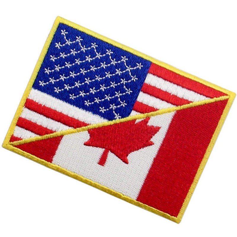 USA American United State Canada Flag Patch Embroidered Applique Iron