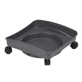 Mighty Tuff Rolling Dolly, Made in USA, Gray, Heavy Duty Plastic Utility Cart with 360 Degree Wheels for Mighty Tuff Pet Food Storage and 5 Gallon Buckets