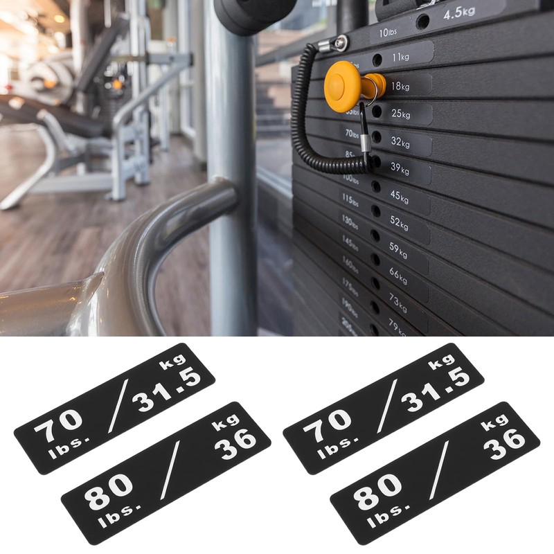 Briny River 2Pcs 10-260lbs/4.5-117kg Weight Stack Labels 4.5x1.4cm Gym Equipment