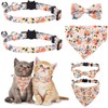 2 Pieces/Sets Cat Collars with Bells, Removable Bow Tie, Bandana,