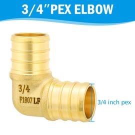 Znkiok 25 Pack 3/4 inch Pex 90 Degree Elbow Fittings, For Pex b Pipe,No Lead Brass,NSF,cUPC Certified.