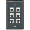 RiteAV 1 Gang 6 Port Cat5e Ethernet Wall Plate -