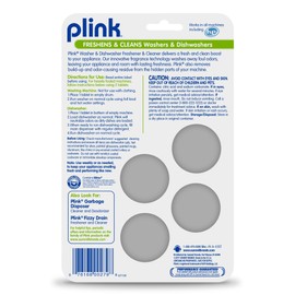 Plink-9024 Summit Brands Washer and Dishwasher Freshener Cleaner, 4 Tabs, Yellow, 1 Count (Pack of 4)