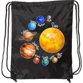 inktastic Sun and Planets- Yes, and Pluto Drawstring Bag Black 3b322