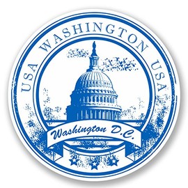 2 x 10cm Washington D.C. Vinyl Sticker Travel Luggage Tag Car Laptop USA #5752 (10cm x 10cm)