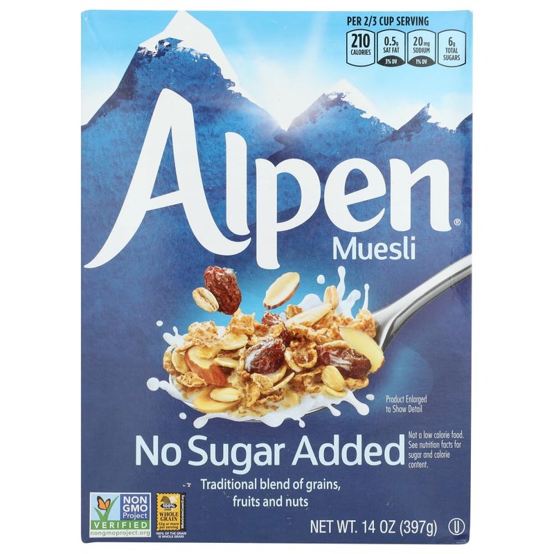 Alpen Muesli Cereal No Sugar Added, 3 Pack of 14