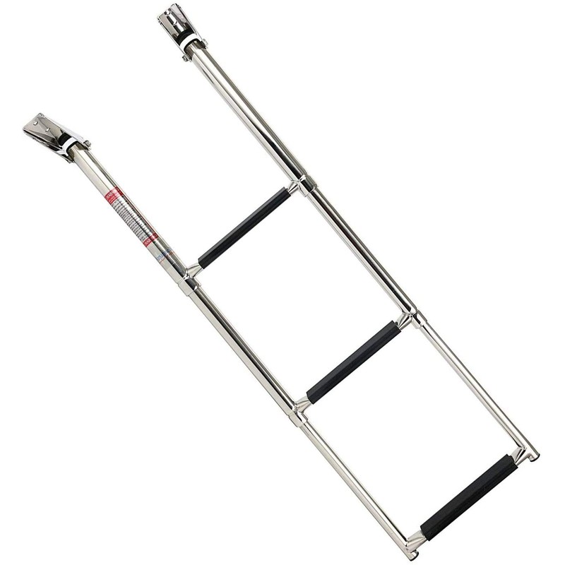 Amarine Made 3 Step Stainless Steel Telescoping Marine Boat Ladder
