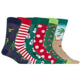 Hotsox Men's Holiday Bundle 6 Pack, Multi-Colored, Men's 6-12, Multi, 6-12