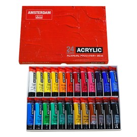 Talens AAC-24 Acrylic Paint, Amsterdam Acrylic Color, 24 Color Set, 0.7 fl oz (20 ml) (No. 6)
