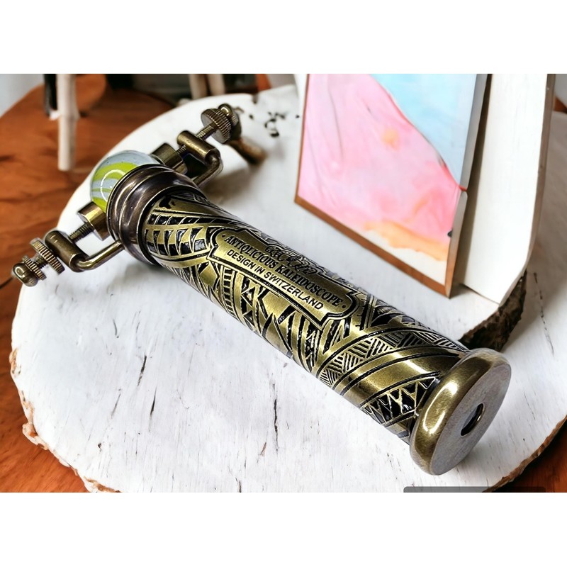 ANTIQLICIOUS Kaleidoscope Handmade Vintage Engraved Kaleidoscope With Changable front Piece
