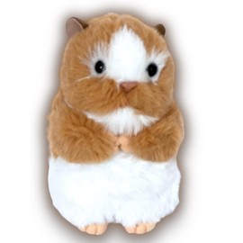 Auswella Plush Syrian Hamster- 5" Brown and White Hamster Plush Stuffed Animal Toy