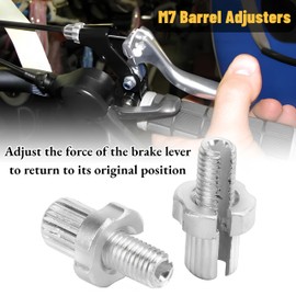 M7 Bicycle Brake Lever Adjuster, 2pcs Bike Brake Lever Barrel Adjusters, Brake Lever Barrel Handle Lever Adjusting Screws Fastener for Road Mountain Bikes Aluminium Alloy Silver