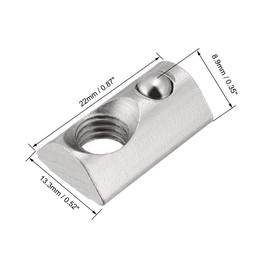 uxcell Roll-in Spring M8 T Nut, Roll Ball Elastic Nuts for 4040 Series Aluminum Extrusion Profile, Pack of 10
