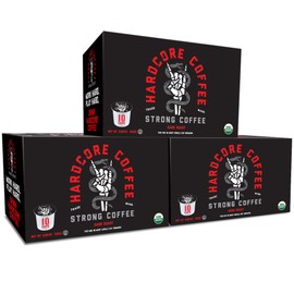 Hardcore Coffee Single Serve Coffee Pods for Keurig K Cup Brewers, High Caffeine, Strong Roast, 30 Count