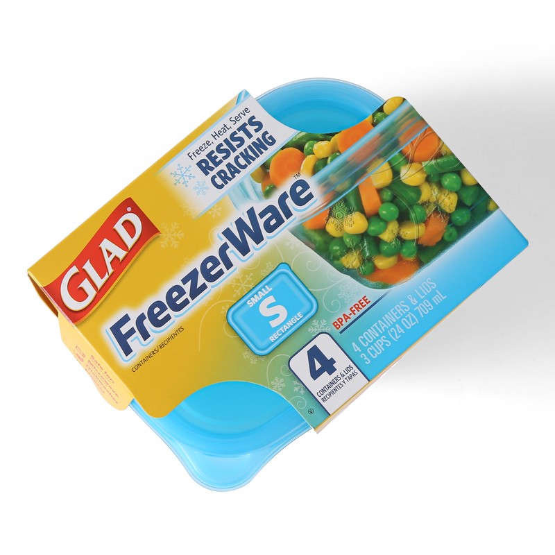 Glad GladWare Freezerware Food Storage Containers - Small Rectangle -