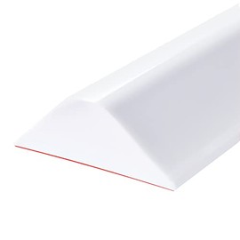 Raycity Collapsible Shower Threshold Water Dam Barrier,Shower Door and Kitchen Water Strip Dam Shower Guard for Dry And Wet Separation Caulk Seal Strip Edge Trim(39Inches/White)