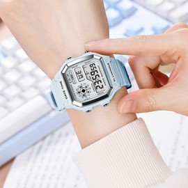COJR Men's Digital Watch, 5 ATM, Waterproof, Multi-functional, Alarm, Stopwatch, Date, Day of the Week, LED Color Light, Popular, Running, Simple, Outdoor, Fashionable, Unisex, Japanese and English